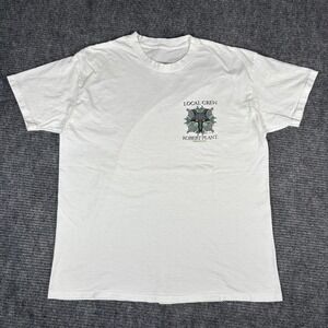 Robert Plant Manic Nirvana Local Crew T Shirt White 1990 Band Tee Size L